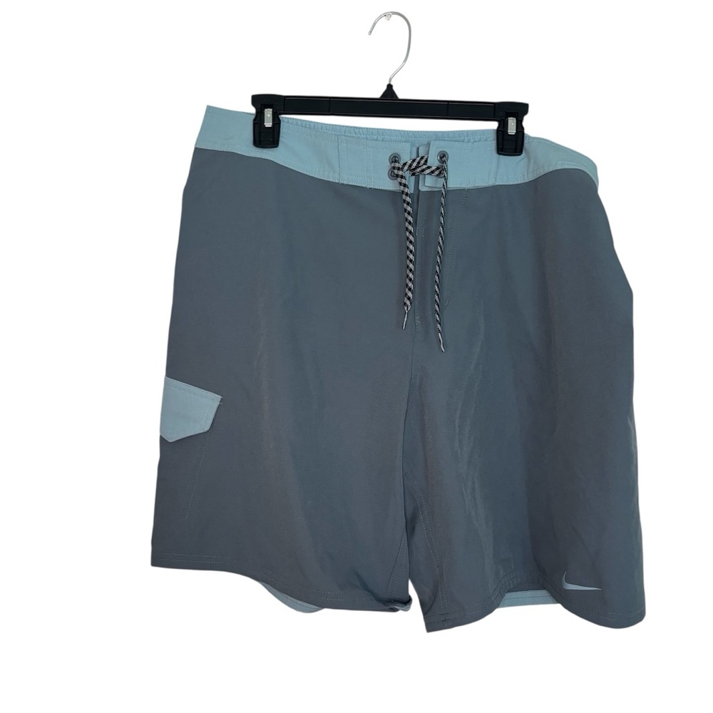 Nike Charcoal and Sky Blue Athletic Swimsuit